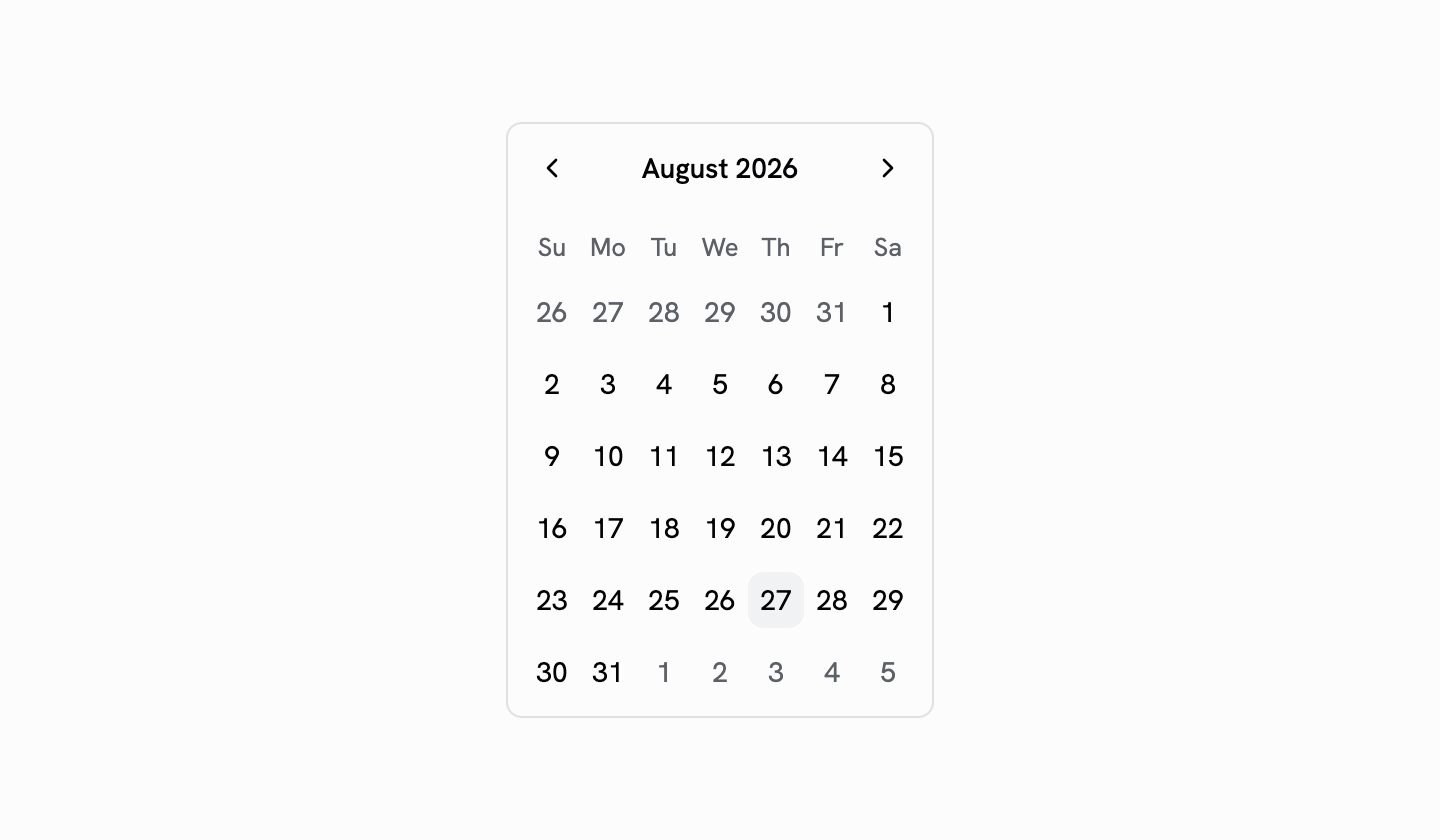 Calendar preview
