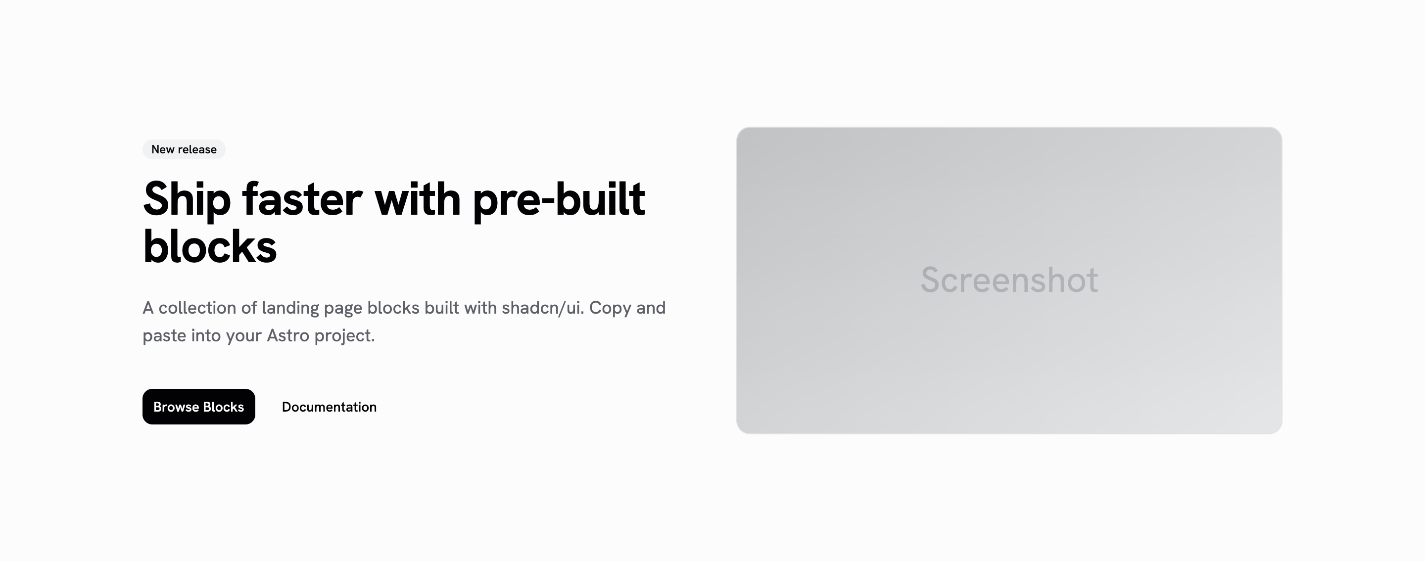 Hero — Split with Image preview