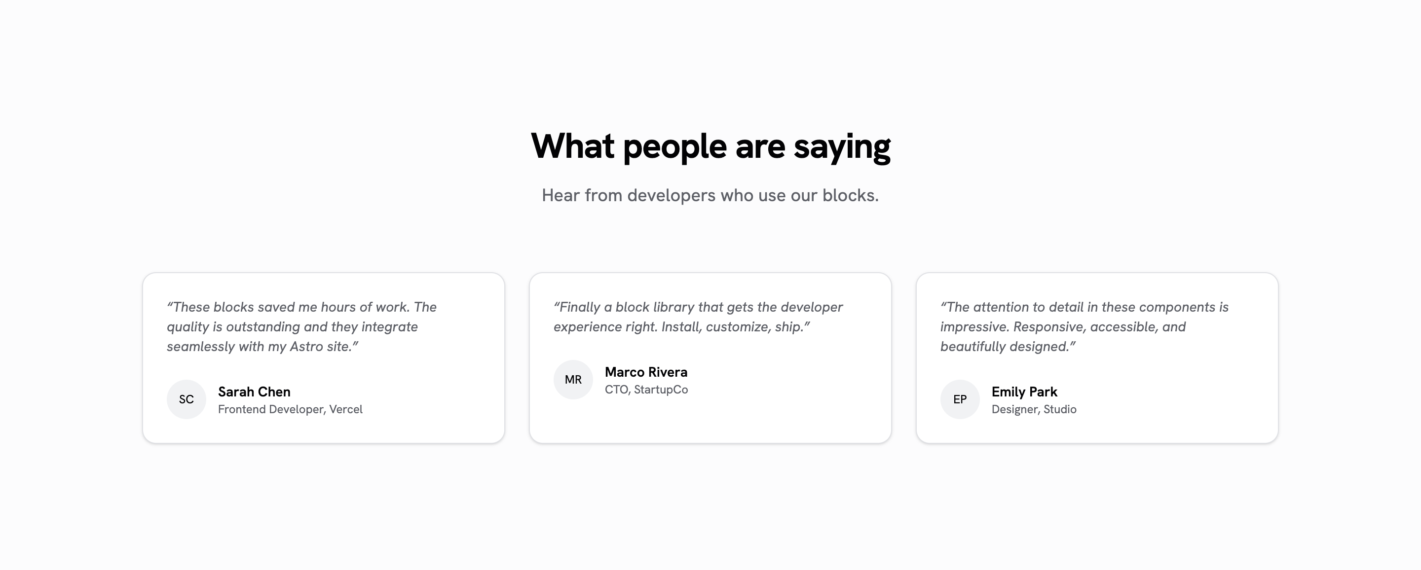Testimonials — Card Grid preview